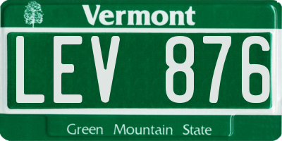 VT license plate LEV876