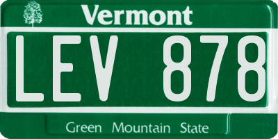 VT license plate LEV878