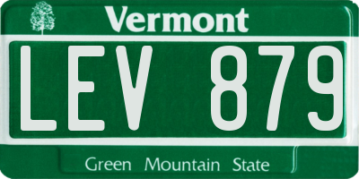 VT license plate LEV879