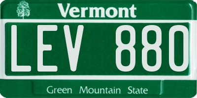 VT license plate LEV880