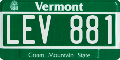 VT license plate LEV881