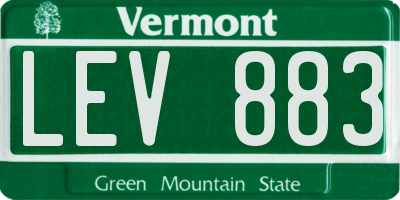 VT license plate LEV883