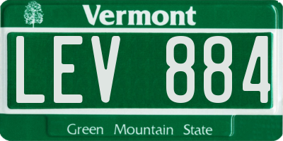 VT license plate LEV884