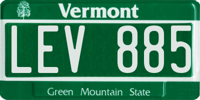 VT license plate LEV885