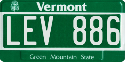 VT license plate LEV886