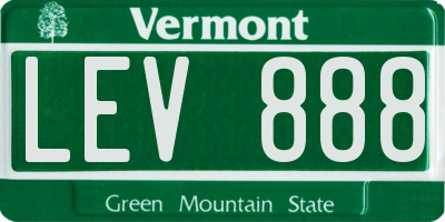 VT license plate LEV888