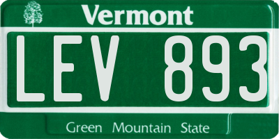 VT license plate LEV893