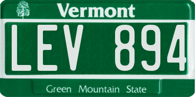 VT license plate LEV894