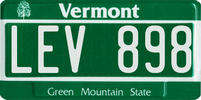 VT license plate LEV898