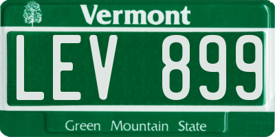 VT license plate LEV899