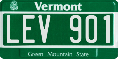 VT license plate LEV901