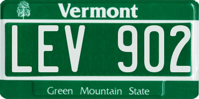 VT license plate LEV902