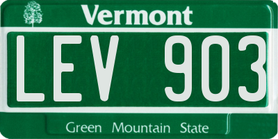 VT license plate LEV903
