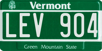 VT license plate LEV904