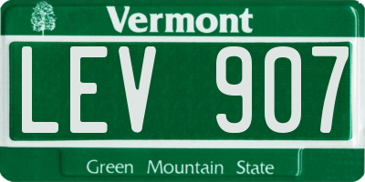 VT license plate LEV907