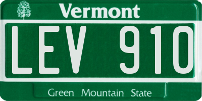 VT license plate LEV910