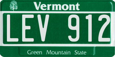VT license plate LEV912