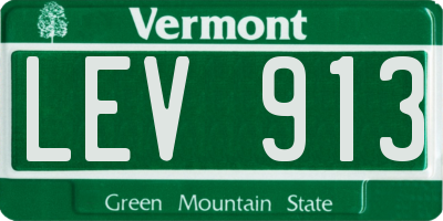 VT license plate LEV913