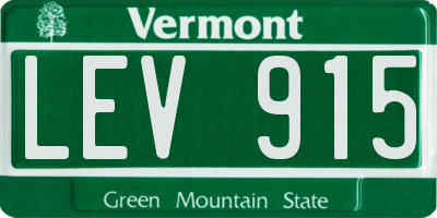 VT license plate LEV915