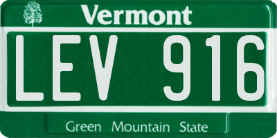 VT license plate LEV916
