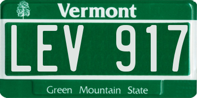 VT license plate LEV917