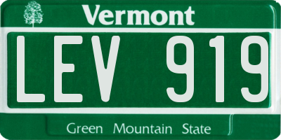 VT license plate LEV919