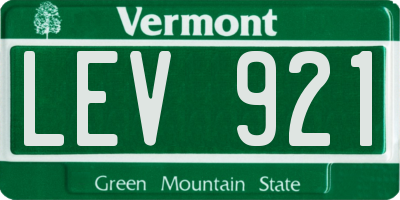 VT license plate LEV921