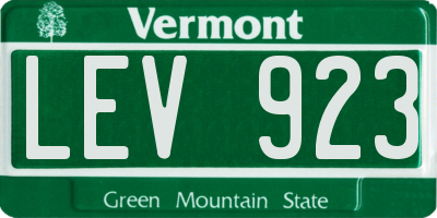 VT license plate LEV923