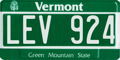 VT license plate LEV924