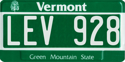 VT license plate LEV928