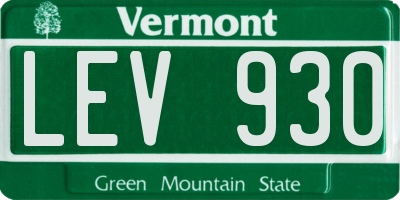 VT license plate LEV930