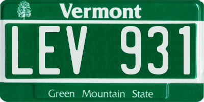 VT license plate LEV931