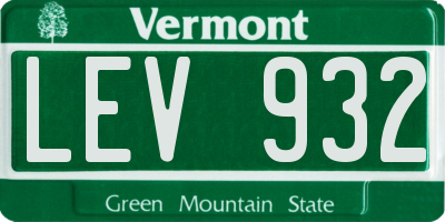 VT license plate LEV932