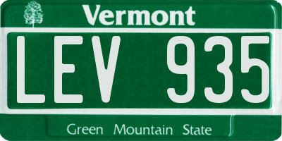 VT license plate LEV935