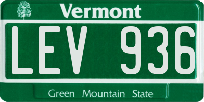 VT license plate LEV936