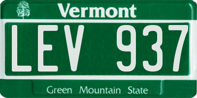 VT license plate LEV937