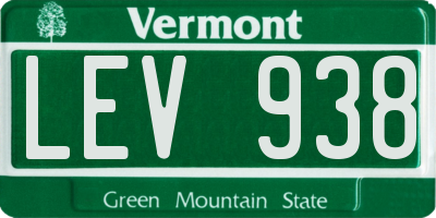 VT license plate LEV938