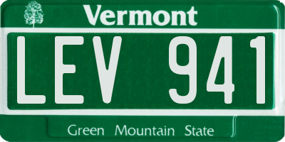 VT license plate LEV941