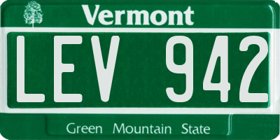 VT license plate LEV942