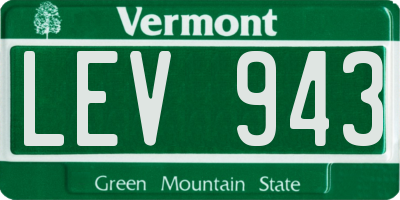 VT license plate LEV943