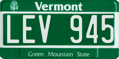 VT license plate LEV945
