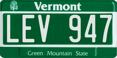 VT license plate LEV947