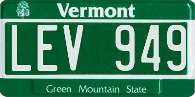 VT license plate LEV949