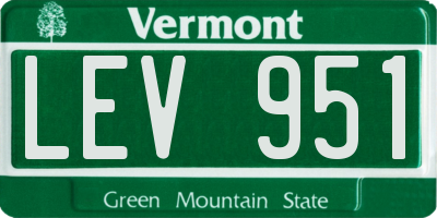 VT license plate LEV951