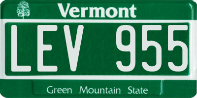 VT license plate LEV955