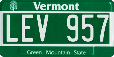 VT license plate LEV957