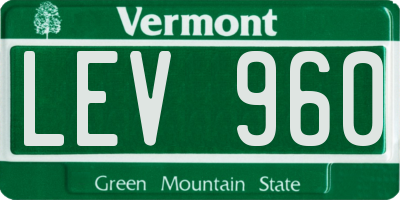 VT license plate LEV960