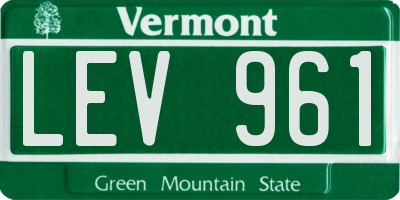 VT license plate LEV961