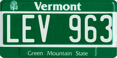 VT license plate LEV963