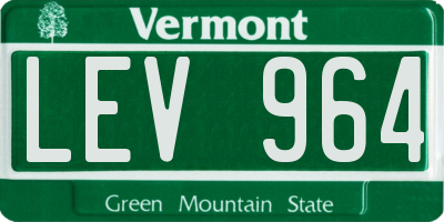 VT license plate LEV964